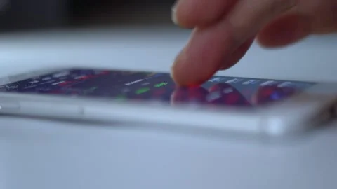 Look at the mobile phone sliding screen research and analysis of stock secur Stock Footage 150241680