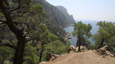 The look from the mountain at the sea landscape Stock Footage 31143052