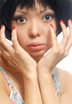 Look at my nails Stock Photos