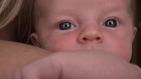 The look of a newborn Stock Footage 94225839