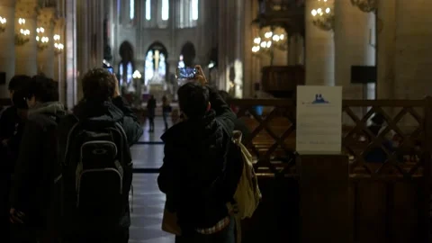 A Look At The Notre Dame Cathedral In Paris, France Stock Footage 158678501
