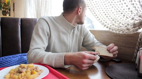 Look out the window of a restaurant Stock Footage 57457050