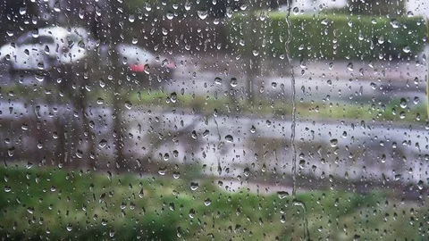 Look outside to the rain Stock Footage 104042682