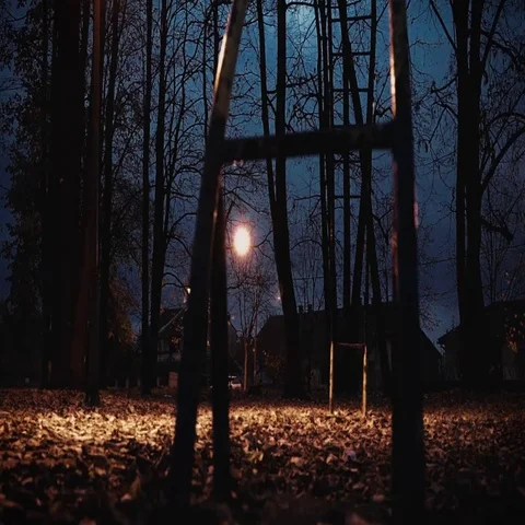 A look on the playground at night time. Stock Footage 69322266