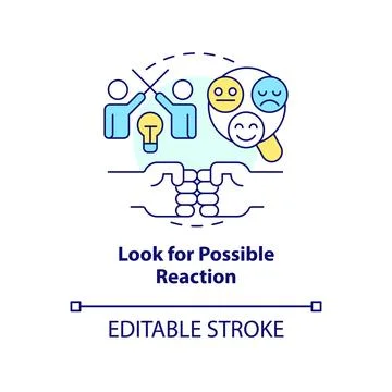 Look for possible reaction concept icon Stock Illustration