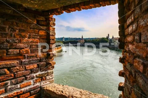 A look at the river adige Stock Photos