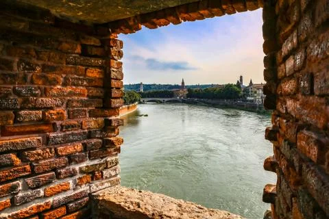 A look at the river adige Stock Photos