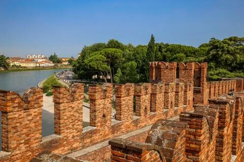 A look at the river adige Foto stock