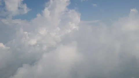 Look at the Sea of Clouds on the Airplane Stock Footage 117048507