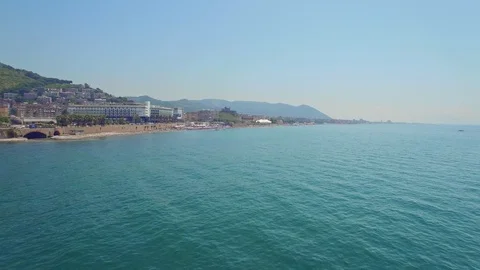 The look at the seaside from the camera drone. Stock-Footage 93744175