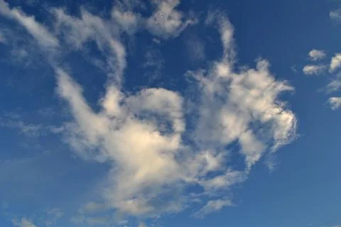 Look up see the sky with white clouds by day Stock Photos