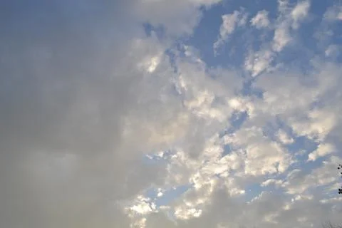 Look up see the sky with white clouds by day Stock Photos