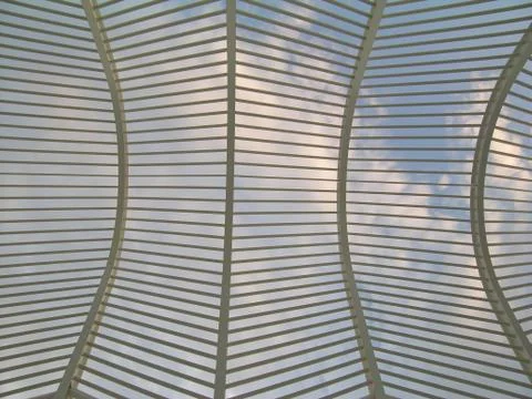 Look to the sky through a grid Foto stock