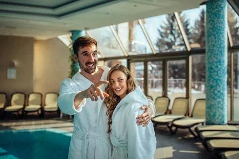 Look, there is a sauna! Stock Photos