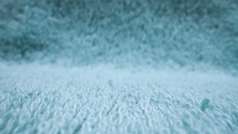 A look of the thick blue fabric cloth on the table Stock Footage 135705247