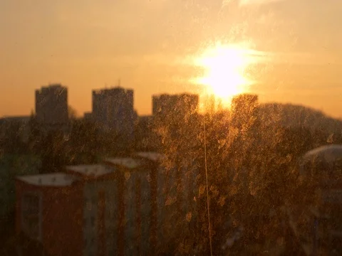 Look through dirty window Stock Footage 85306588