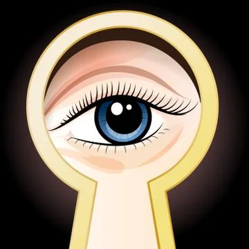 Look through a key hole Stock Illustration