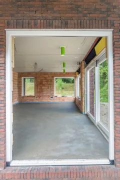 Look through at new house with inside Stock Photos