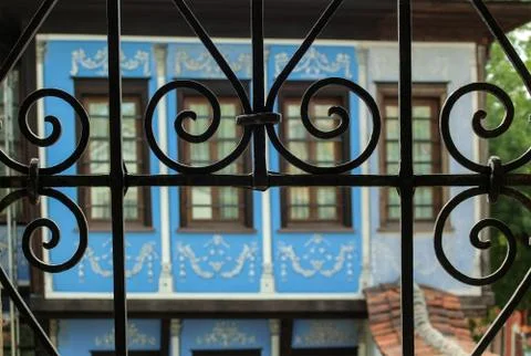 A look through the window grid Stock Photos