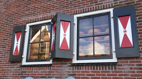 Look through the window into the storage of hard cheese Stock-Footage 46226315