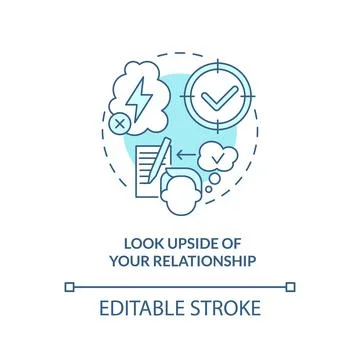 Look upside of relationship turquoise concept icon Stock Illustration