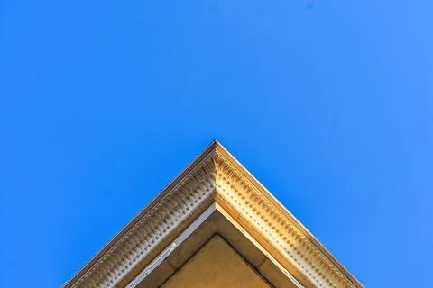 Look up view of decorative gate structure. Stock Photos