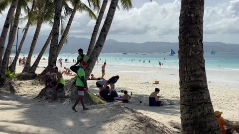 A Look At White Beach In Boracay, Philippines Stock Footage 159195573