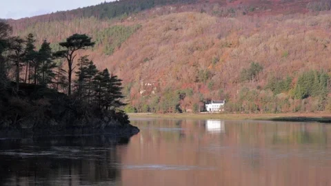 Looking across the Afon Mawddach, in early winter light. North Wales, UK Video stock 293097257