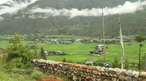 Looking across green valley 스톡 동영상 37163259