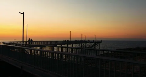Looking across Nightcliff Jetty Darwin at sunset in 4k Stock Footage 91505258