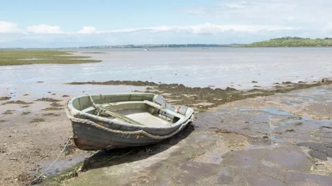 Looking across the River Swale towards the Isle of Sheppey, Kent, England, UK Stock Footage 335387808