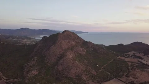 Looking all around muravera with a drone Stock Footage
