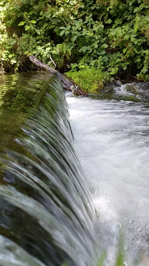 Looking along a small waterfall. Stock Footage 246765449