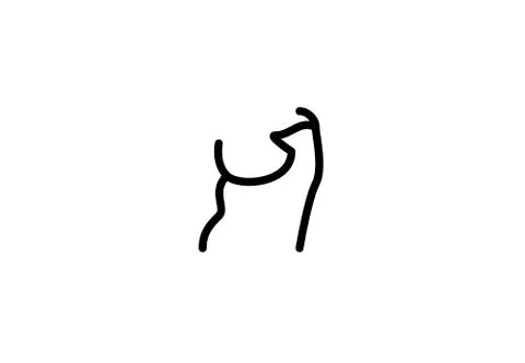 Looking back dog line icon. Dog sign. Stock Illustration