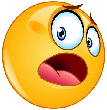 Looking Back in Horror Emoticon Stock Illustration