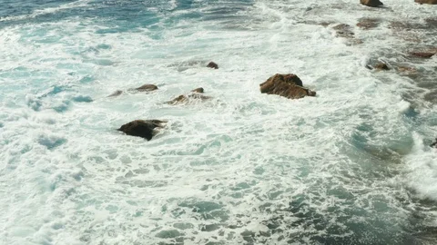 Looking back over Bondi Beach and the Bondi Beach Pavillion Stock Footage 102478449