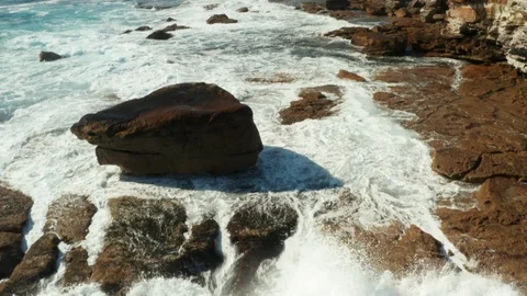 Looking back over Bondi Beach and the Bondi Beach Pavillion Stock Footage 102479555
