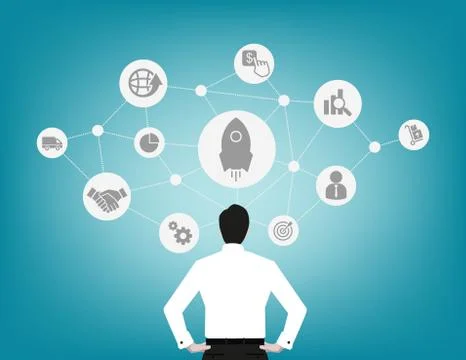 Looking at background Stock Illustration