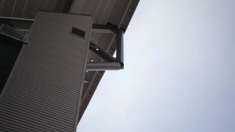 Looking up at the backside of a stadium Stock Footage 102132273