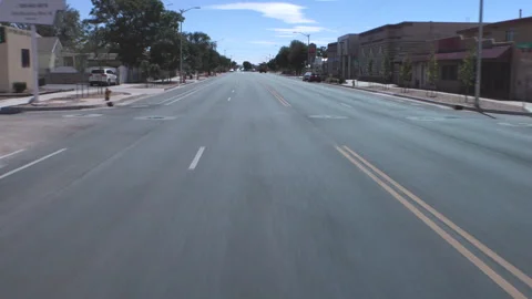 Looking Backwards While Drivng Down Broadway in Albuquerque NM Stock Footage 255262887