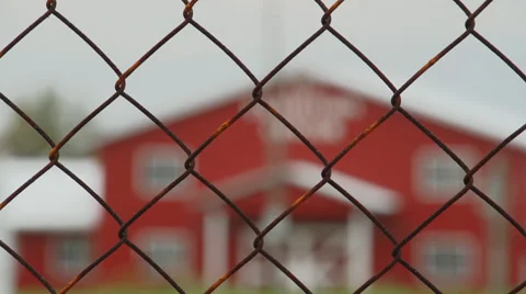 Looking at barn-like structures (4 of 9) Stock Footage 33907964
