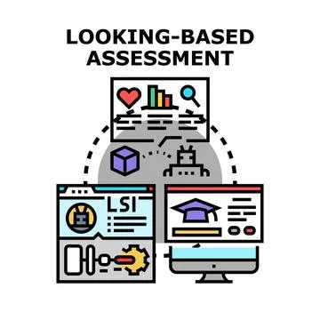 Looking based assessment analyzing data and educational metrics Stock Illustration