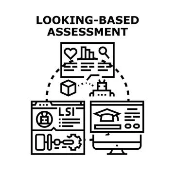 Looking based assessment analyzing data and educational metrics Stock Illustration