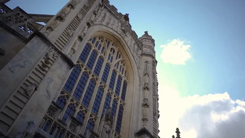 Looking up at Bath Abbey Stock Footage