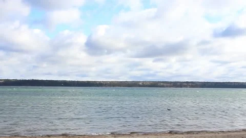Looking at the beach from the coast Stock Footage 146615558