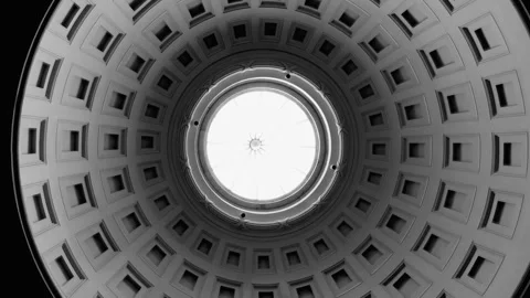 Looking up at a beautifully designed dome ceiling with geometric patterns a.. Stock Footage 288874164