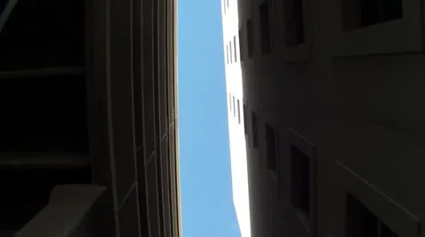 Looking up between buildings Stock Footage 11128158