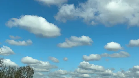 Looking up the blue sky white clouds while driving on M57 highway Vídeos de archivo 246542059