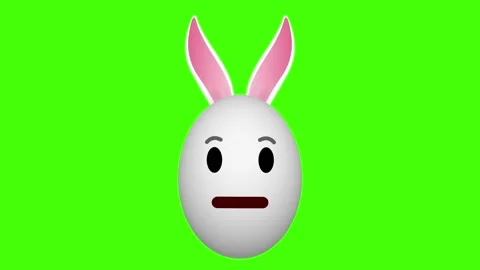 Looking both side with eye brow facial expression egg on green screen Stock Footage 306078755