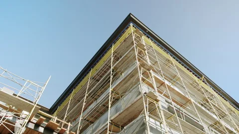 Looking Up At Building Under Construction 4K 48FPS SLO-MO Stock Footage 266316507